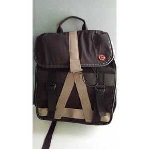 Stylish Backpack Convertible Straps Top Handle‎ Flap Closure Black